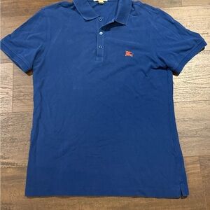 Burberry Navy Polo with Red Emblem